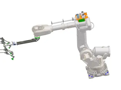 Sheet metal robot tooling for tandem press line 3D model