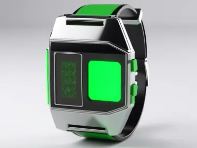 SciFi Futuristic Digital Wristwatch 3D model
