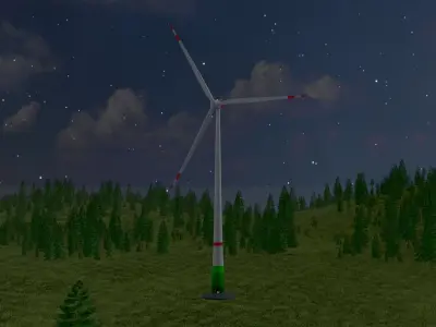 Wind-turbine with foundation E82 H-162 RD 162 m 3D model