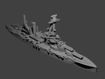 French Miniature WWII Warship Collection 3D print model