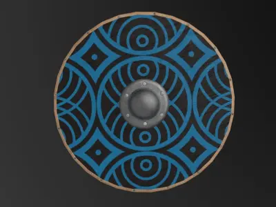 Viking Round Shield Low-poly 3D model purchase