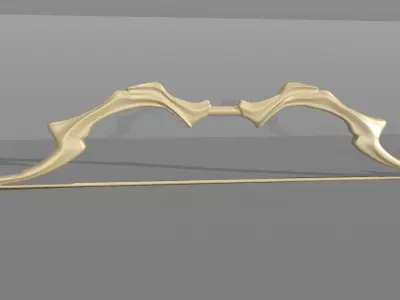  Low poly model of ancient bow Free low-poly 3D model