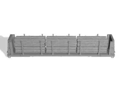 HO Johnstown America 70 Bulkhead Flatcar Pulpwood Log Load 3D print model