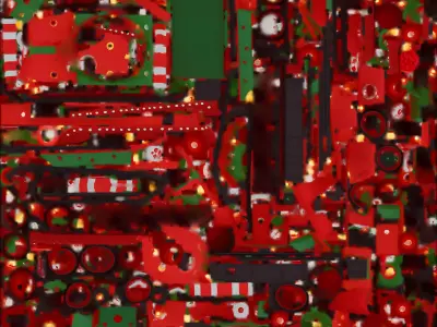 Christmas Candy Cane Tank 3D Model Festive War Toy Low-poly 3D model