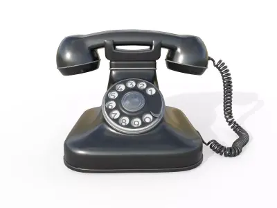 Retro phone Low-poly 3D model