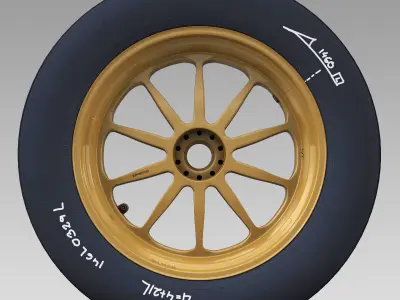 18 inches front tyre Low-poly 3D model