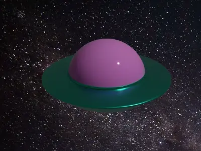 UFO - game-ready in space Free low-poly 3D model