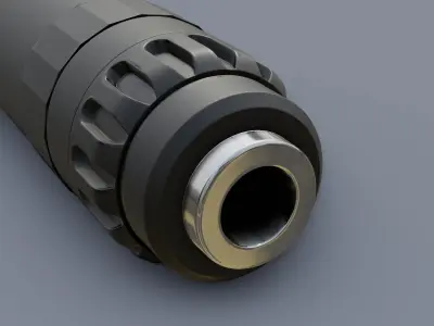 Gemtech GM-45 suppressor Low-poly 3D model