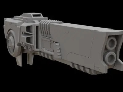 Mecha hard surface cannon 3D model