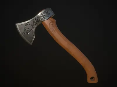 Axe Bear Low-poly 3D model