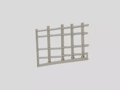 Industrial Factory Safety Railing Section for 3D print 3D model