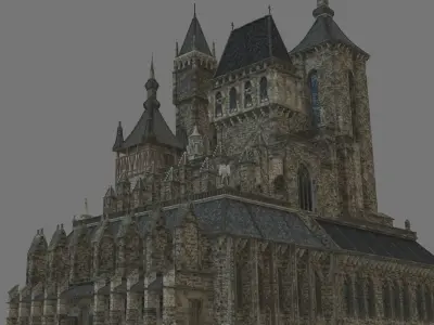 dark castle Low-poly 3D model