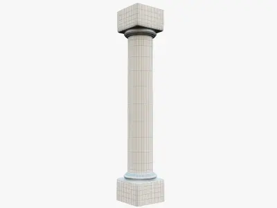 Column stone Low-poly 3D model 2