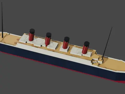 Ship in low poly Low-poly 3D model
