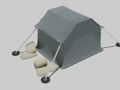 Game ready lowpoly tent Low-poly 3D model