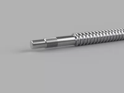 SFU1605 Ballscrew System Screw 500mm Nut Full Assembly STEP 3D model