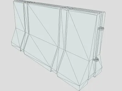 Concrete Barrier Red And White VR AR Low-poly Low-poly 3D model