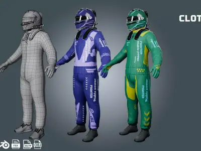 formula 1 f1 - clothyfic outfit Low-poly 3D model