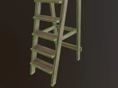 Wooden Ladder Low-poly 3D model purchase
