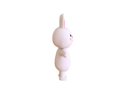 High-Quality 3D Bunny Character Cartoon  Low-poly 3D model