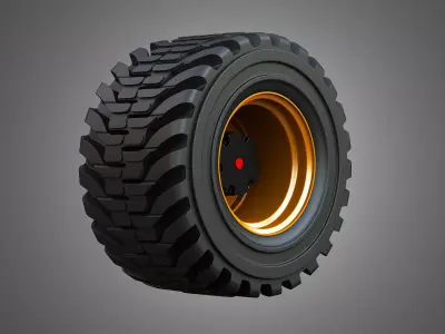 H21D Forestry Harvester Wheel and Tire 3D model