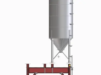 Cement silo 200Ton 3D model