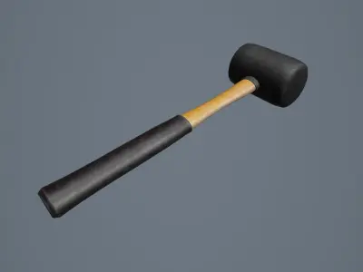 Rubber Hammer 01 Low-poly 3D model