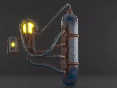 Low poly game ready gas cylinder asset Low-poly 3D model