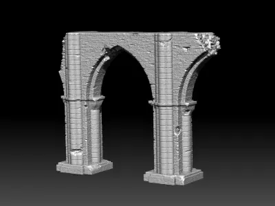 Ancient Cathedral Ruins High Poly 3D model