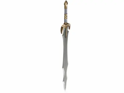 Big sword 3 Low-poly 3D model