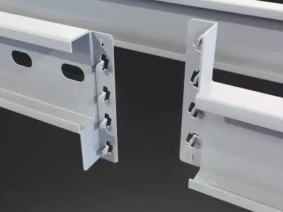 Industrial Warehouse Steel Racking System 3D Model Low-poly 3D model