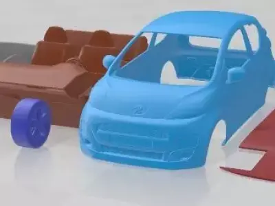 Peugeot 107 2013 Printable Car  3D print model