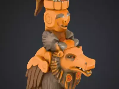 Totem Wilka Ptaka Low-poly 3D model