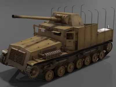 Type 5 Na-To Self-Propelled AT Gun Low-poly 3D model
