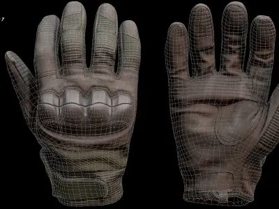 Tactical Gloves 031 Low-poly 3D model