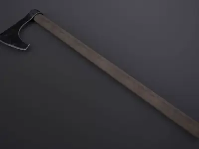 Viking Axe Low-poly 3D model 11
