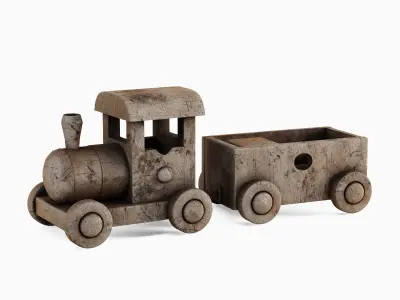 Wooden Toy Train 02 3D model