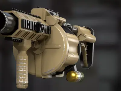 M32 grenade luncher low poly Free low-poly 3D model