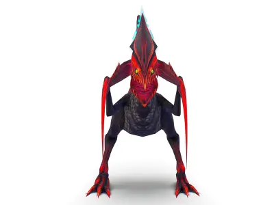 Low Poly Monster Black Alien Dino Low-poly 3D model