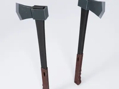 Rubber grip axe low poly 3d model  Low-poly 3D model