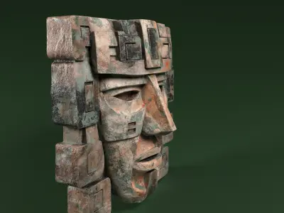 Maya Ceremonial Masks Pack B Low-poly 3D model