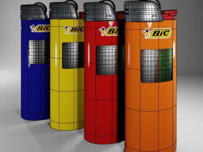 Bic Lighter Low-poly 3D model