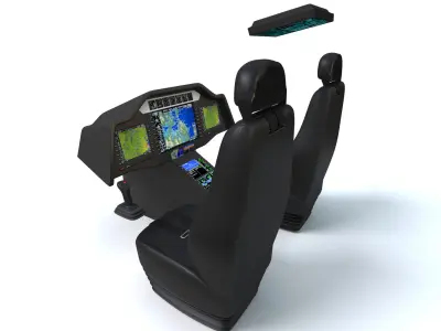 Aircraft Control Panel and Pilot Seats 2 3D model