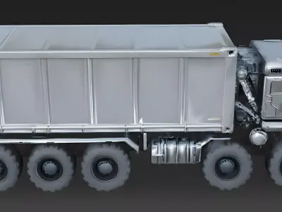 Realistic Heavy Industrial Hauler 3D Model Low-poly 3D model