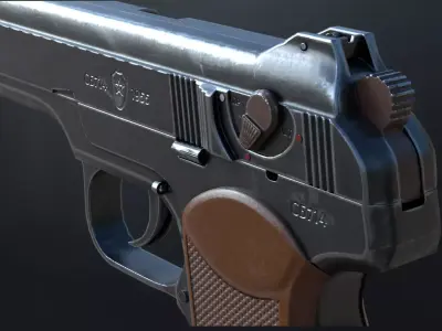 APS Stechkin automatic pistol Low-poly 3D model
