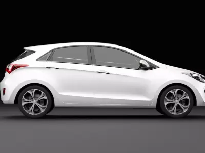 Hyundai i30 Metallic White 3D model