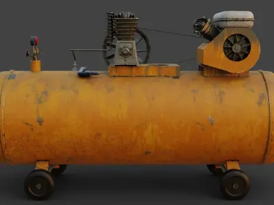 Air compressor machine Low-poly 3D model