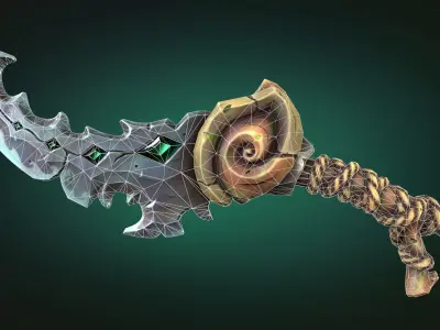 Coastal dagger Low-poly 3D model