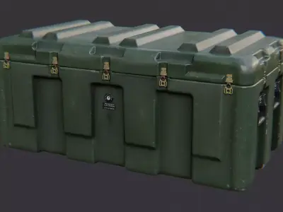 military stackable crate olive drab prop Low-poly 3D model