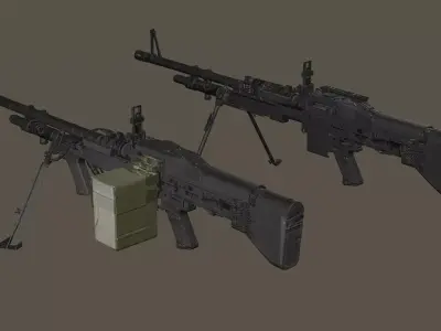 M60E3 And M60E4 Low-poly 3D Model Low-poly 3D model
